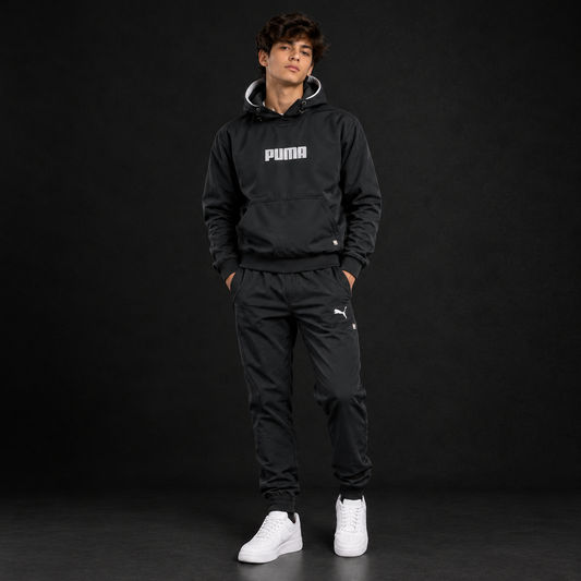 Premium Black & Grey Puma Tracksuit – Sporty Style with Everyday Comfort